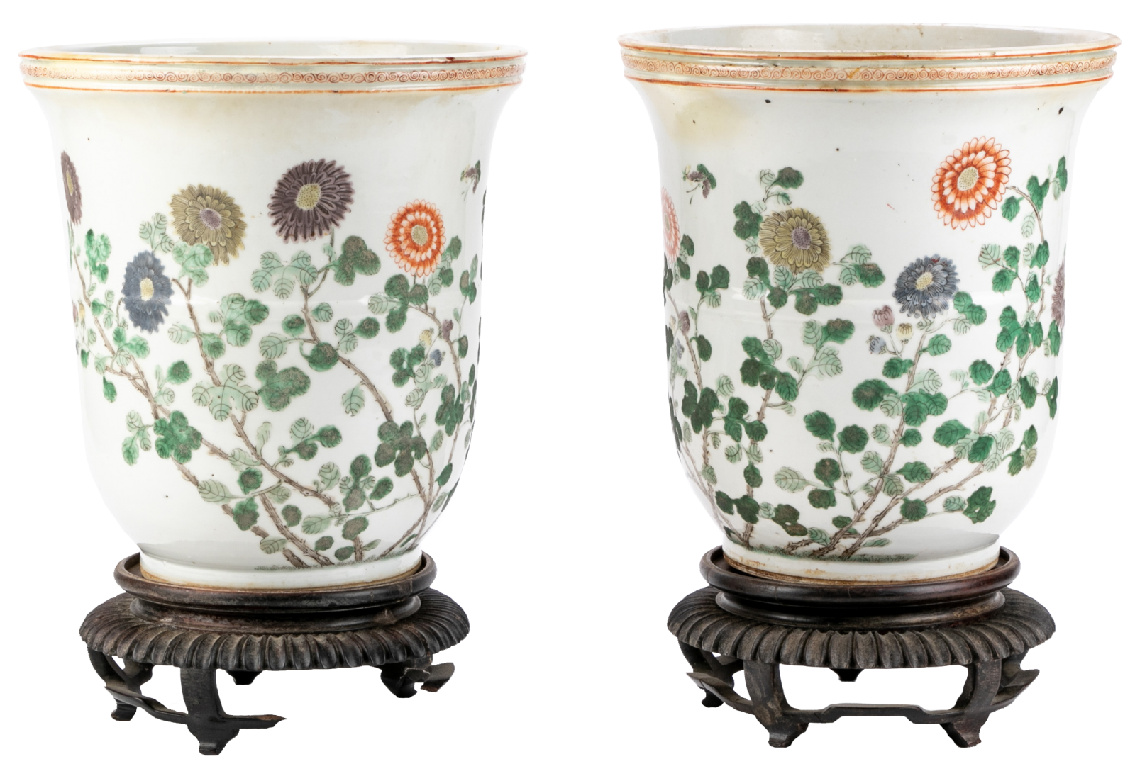 Pair Of Chinese Daoguang Painted Porcelain Jardineres EST: $1,000 - $1,500